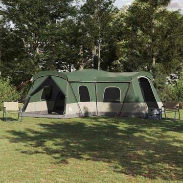 vidaXL Tent voor 16 personen 16-persoons Groen, Caravanes & Camping, Verzenden