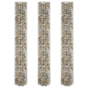 vidaXL Gabion plantenbakken 3 st rond verhoogd Ø30x200 cm, Tuin en Terras, Verzenden, Nieuw