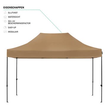 Partytent - 3x4.5 m - Premium easy-up Partytent | Beige, Verzenden, Nieuw