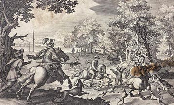 Matthäus Merian I (1593-1650) - 2 Scene di caccia da Antonio