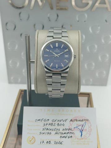 Omega - Geneve Automatic Date - Original Blue Dial - Zonder, Nieuw