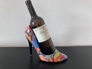 Unieke Wijnfleshouder - High Heel / Naaldhak - Wijnrek -, Antiek en Kunst