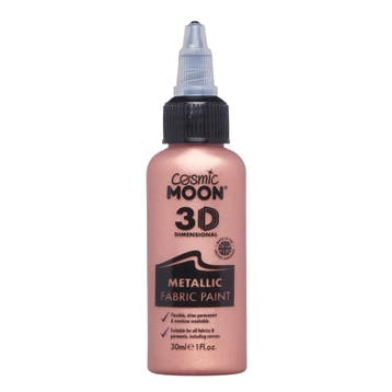 Cosmic Moon Metallic Fabric Paint Rose Gold 30ml, Verzenden