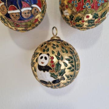 Kerstdecoratie (7) - Emaille, Metaal - Cloisonné kerstballen, Nieuw