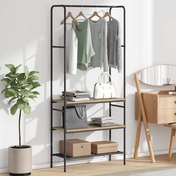 vidaXL Kledingrek Sonoma Eiken 77 x 30 x 171 cm Bewerkt hout, Verzenden, Nieuw