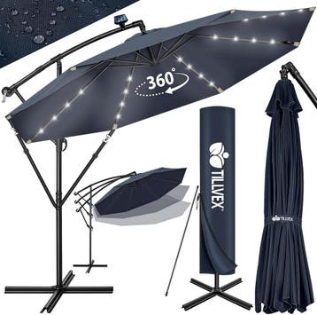 Zweefparasol - Tuinparasol - Parasol 350 cm - Met voet - Met, Verzenden, Nieuw