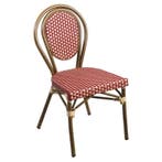 Stoel | SAVONA | Aluminium Rotan/Aluminium | Red | Bamboe, Verzenden