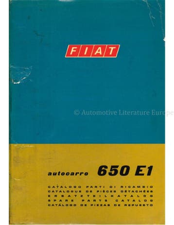 1968 FIAT 650 E1 CARROSSERIE ONDERDELENHANDBOEK