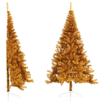 vidaXL Kunstkerstboom half met standaard 240 cm PET, Verzenden, Nieuw