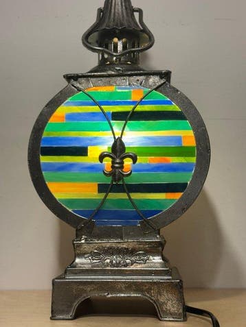 Farol antiguo vitral - Tafellamp - Opaline glas -