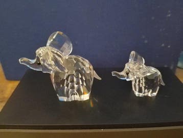 Swarovski - Beeld, Olifant groot en klein - 0 cm - Kristal