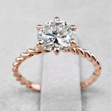 Zonder minimumprijs - Ring - 14 karaat Roségoud, G/SI -, Nieuw