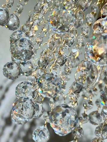 Swarovski - Lustre - Cristal, feuille dor, Antiek en Kunst