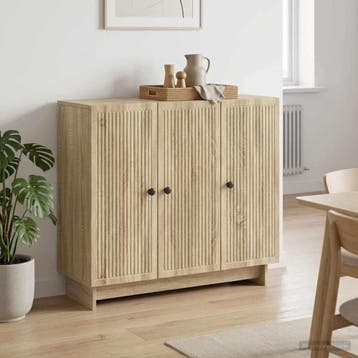 vidaXL Dressoir Sonoma Eiken 89 x 34,5 x 80 cm Bewerkt hout, Huis en Inrichting, Verzenden, Nieuw