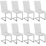 tectake Sledestoelen, kunstleer - wit, Set van 8, Huis en Inrichting, Verzenden, Nieuw