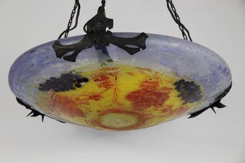 Daum Frères - Plafondlamp - Glas, IJzer - Art Nouveau, Antiquités & Art