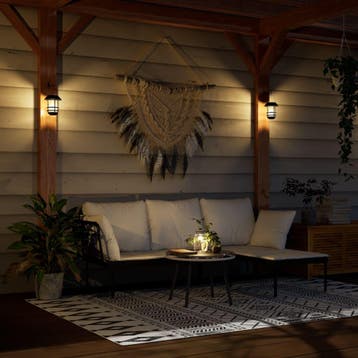 vidaXL Wandlantaarns voor buiten 4 st solar flikkerende vlam, Tuin en Terras, Verzenden, Nieuw