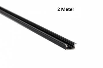 LED Profiel 2 meter - Inbouw 9,3mm DESIGN B - ZWART, Verzenden