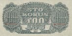 1944 Czechoslovakia P 48s 100 Korun Specimen Au, Verzenden, België