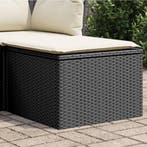 vidaXL Tuinkruk met kussen 55x55x37 cm poly rattan zwart, Verzenden, Nieuw