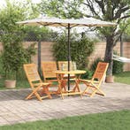 vidaXL Tuin Eettafel Set 5 pcs Bruin Massief Acacia Hout, Verzenden