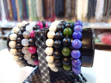 Shajri Agate, quartz rubis, quartz vert, Agate bleue, noir, Collections