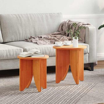 vidaXL Salontafel 2 st Wasbruin 41,5 x 41,5 x 44 cm, Huis en Inrichting, Verzenden, Nieuw