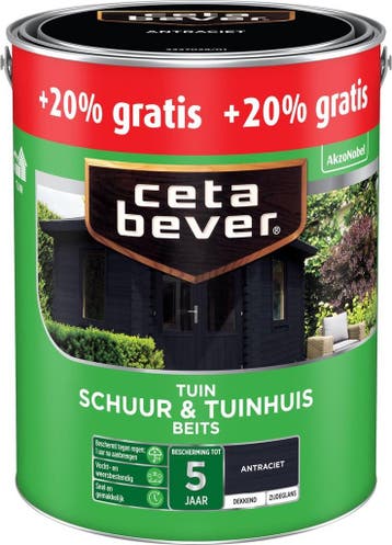 Cetabever Schuur en Tuinhuis Beits Antraciet Zwart 9L, Bricolage & Construction, Peinture, Vernis & Laque, Verzenden