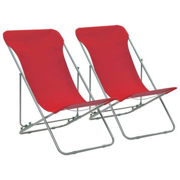 vidaXL Opklapbare stoelen, 2 stuks, staal en Oxford-stof,, Verzenden, Nieuw