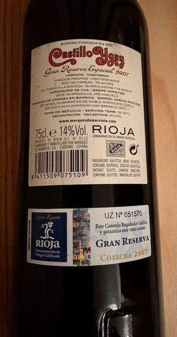 2007 Marqués de Murrieta, Castillo Ygay - Rioja Gran Reserva, Nieuw