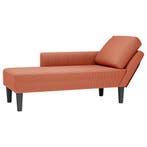 vidaXL Chaise longue met kussen corduroy stof rood oranje, Verzenden, Nieuw