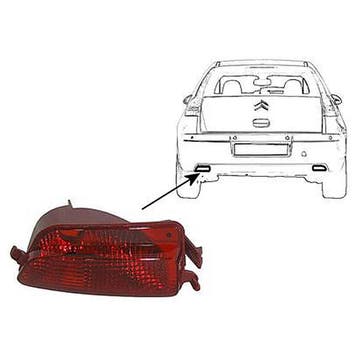 Citroen C4 2004-2010 Achtermistlicht Links 5D Rood, Verzenden