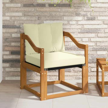 vidaXL Buitensofa Massief Acacia Hout Natuurlijk en Crème, Verzenden, Nieuw