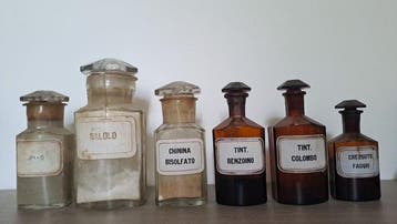 Pot de pharmacie (20) - Céramique, Verre