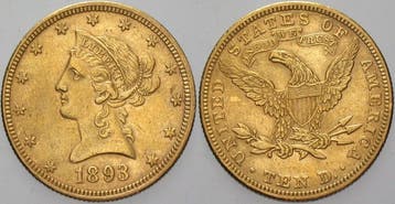 10 Dollar 1893 Vereinigte Staaten von Amerika §coronet Head, Verzenden