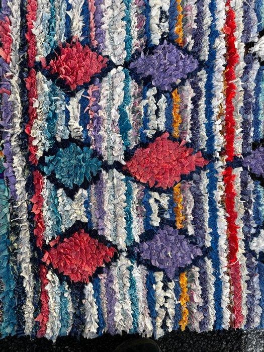 Vintage Marokkaanse Boucherouite tapijt – handgeweven, Maison & Meubles, Ameublement | Tapis & Moquettes