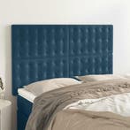 vidaXL Hoofdbord donkerblauw 144x5x118/128 cm fluweel, Verzenden