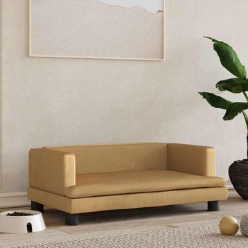 vidaXL Hondenmand 80x45x30 cm fluweel bruin, Verzenden, Nieuw