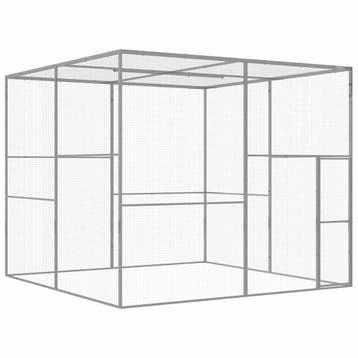vidaXL Kattenkooi 3x3x2,5 m gegalvaniseerd staal, Dieren en Toebehoren, Verzenden, Nieuw