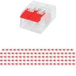 Lasklem 2 Polig met Klemmetjes - 100 Stuks Rood - LED Toebeh, Verzenden