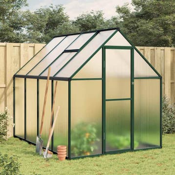 vidaXL Tuinkas met basisframe 224x169x195 cm aluminium groen, Verzenden