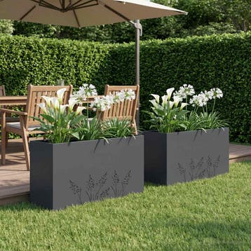 vidaXL Plantenbak 2 st Antraciet 100 x 20 x 49 cm, Verzenden, Nieuw