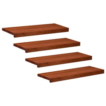 vidaXL Trapmatten 4 st Bruin 80 x 25 x 2 cm Massief, Verzenden