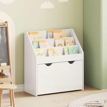 vidaXL Kinderboekenplank Hoogglans wit 60 x 29,5 x 69 cm, Huis en Inrichting, Verzenden, Nieuw