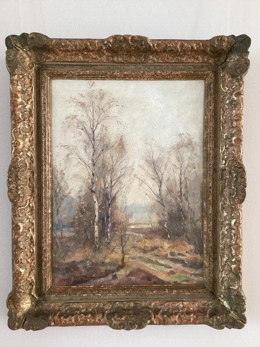 Johan Meijer (1885-1970) - Landschap met berken, Antiek en Kunst, Kunst | Schilderijen | Klassiek