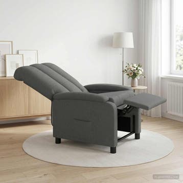 vidaXL Recliner Donkergrijs Stof, Huis en Inrichting, Fauteuils, Verzenden, Nieuw