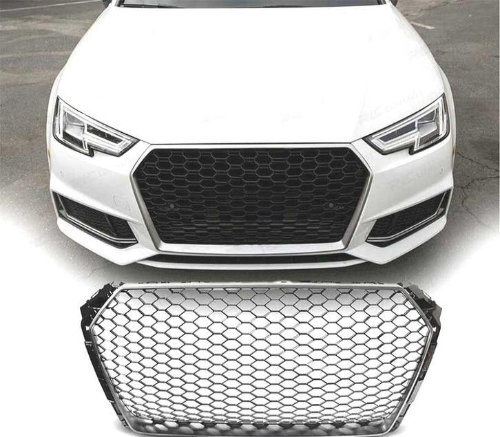 Calandre Pour Audi A4 B9 15-19 Look Rs Gris Mate, Autos : Pièces & Accessoires, Carrosserie & Tôlerie, Envoi