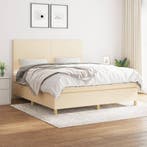 vidaXL Boxspring met matras stof crèmekleurig 180x200 cm, Verzenden, Nieuw