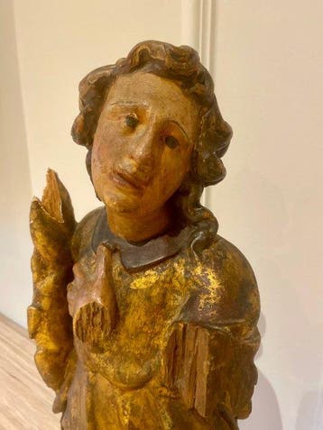 Beeld, Altar angel - 50 cm - Hout, Verguld - 1750