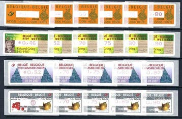 Belgique 2004/2007 - lot de timbres-poste à machine issus de